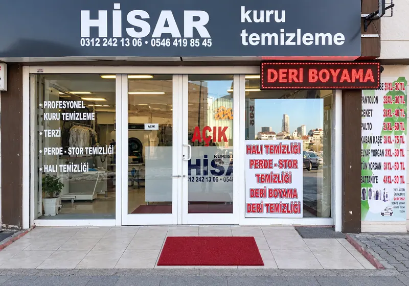 Yaşamkent Hisar Kuru Temizleme mağazasının dış cephesi